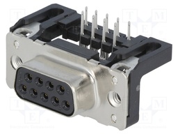 D-Sub; PIN: 9; socket; female; angled 90°; THT; UNC4-40