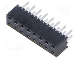 Connector: pin strips; female; PIN: 16; 2mm; THT; socket; straight