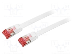 Patch cord; U/FTP; 6; stranded; CCS; PVC; white; 20m; flat cable