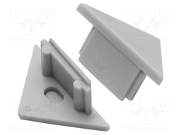 Cap for LED profiles; grey; ABS; Application: TRIO10