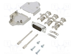 D-Sub; PIN: 15; male; shielded; straight; screw terminal; for cable