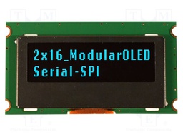 Display: OLED; 16x2; Dim: 49.2x26.9x13mm; Controller: US2066