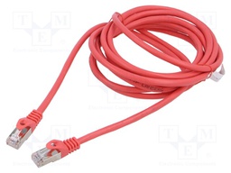 Patch cord; F/UTP; 6; stranded; CCA; PVC; red; 3m; 26AWG; Cores: 8
