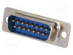 D-Sub; PIN: 15; socket; male; straight; THT; gold-plated