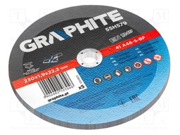 Cutting wheel; Ø: 230mm; Øhole: 22.22mm; Disc thick: 1.9mm; 5pcs.