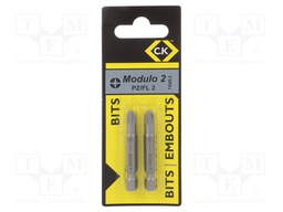 Screwdriver bit; PlusMinus cross PZ-type; SL/PZ2; 2pcs.