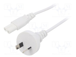 Cable; 2x0.75mm2; AS/NZS 3112 (I) plug,IEC C7 female; PVC; 5m