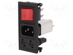 Connector: AC supply; socket; male; 10A; 250VAC; IEC 60320