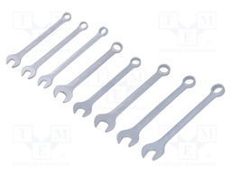 Wrench-set; combination spanner; Chrom-vanadium steel; 8pcs.