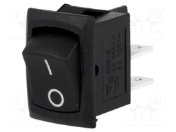 ROCKER; DPST; Pos: 2; OFF-ON; 3A/250VAC; black; none; 35mΩ; -30÷80°C