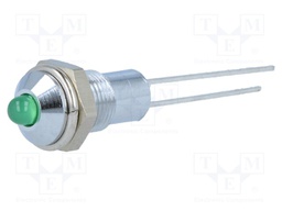 Indicator: LED; prominent; Cutout: Ø6.2mm; IP40; for PCB; brass