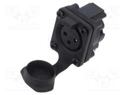 Connector: XLR; socket; female; AXS; 15A; 133V; PIN: 3; IP65; THT