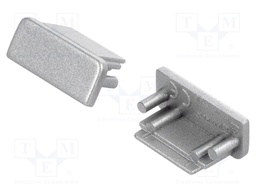 Cap for LED profiles; silver; ABS; Application: SURFACE10