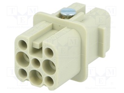 Connector: rectangular; female; Han Q; PIN: 8; 7+PE; size 3A; 250V