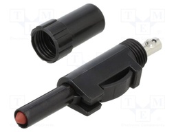 Connector: 4mm banana; plug; 16A; 30VAC; 60VDC; black; 1.5mm2; screw