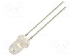 LED; white warm; 5mm; 120000mcd; 8°; Front: convex; 2.7VDC; bullet