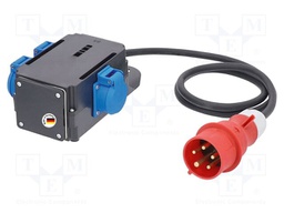 Electric switchboard; 3G1.5mm2; mobile,with flap; Sockets: 3