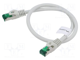 Patch cord; S/FTP; 7; stranded; Cu; LSZH; grey; 0.5m; 26AWG; Cores: 8