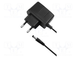 Power supply: switched-mode; plug; 7.5VDC; 1A; 15W; Plug: straight
