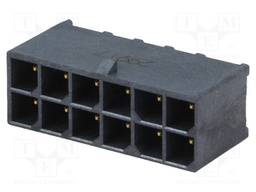 Socket; wire-board; male; Mega-Fit; 5.7mm; PIN: 12; Layout: 2x6; 23A