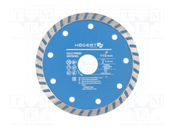 Cutting diamond wheel; Ø: 115mm; Øhole: 22.23mm; Disc thick: 2.2mm