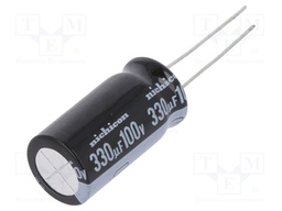 Capacitor: electrolytic; THT; 330uF; 100VDC; Ø12.5x25mm; Pitch: 5mm