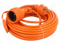 Extension lead; Sockets: 1; PVC; orange; 3x1,5mm2; 15m; 16A
