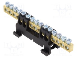 Connector: terminal block; for DIN rail mounting; black; ways: 1