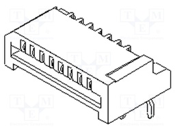 Connector: FFC (FPC); angled 90°; PIN: 9; NON-ZIF; THT; 50V; 500mA