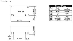 Converter: DC/DC; 6W; Uin: 18÷36V; Uout: 15VDC; Uout2: -15VDC; DIP24