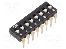 Switch: DIP-SWITCH; Poles number: 8; OFF-ON; 0.025A/24VDC; Pos: 2/8