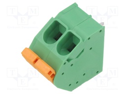 PCB terminal block; 7.5mm; ways: 2; angled; terminal; on PCBs; 600V