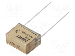 Capacitor: paper; X1; 22nF; 480VAC; 15.2mm; ±20%; THT; Series: P278