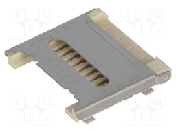 Connector: for cards; SD Micro; shielded,with hinged cover; SMT