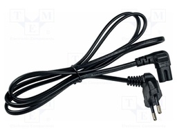 Mains; 2x0.75mm2; without earthing; PVC; black; 5m; 2.5A