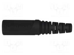 Socket; 4mm banana; 32A; 70VDC; black; nickel plated; on cable