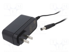 Power supply: switched-mode; voltage source; 12VDC; 1A; 12W; plug