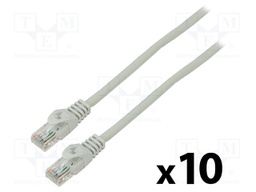 Patch cord; U/UTP; 6; stranded; CCA; PVC; grey; 2m; 26AWG; Cores: 8