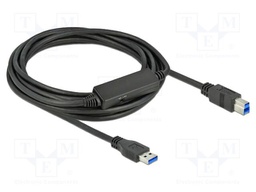 Cable; with switch,with amplifier; 5m; black; 24AWG,28AWG; 5Gbps