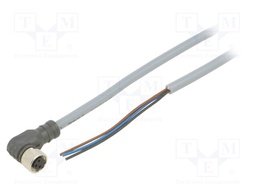 Connection lead; PIN: 3; angled; 5m; M8; 60VAC; 4A; Cores: 3; PVC; IP67