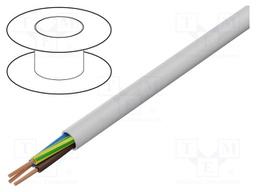 Wire; H05VV-F/SJT; 5x13AWG; stranded; Cu; PVC; grey; 300V; 13AWG