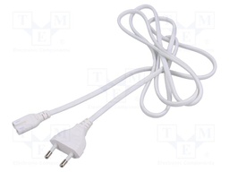 Cable; 2x0.75mm2; CEE 7/7 (E/F) plug,IEC C7 female; PVC; 1.8m
