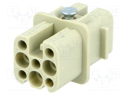 Connector: rectangular; female; Han Q; PIN: 8; size 3A; crimped; 50V