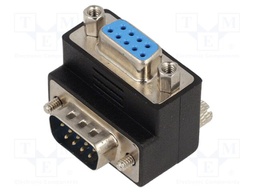 Adapter; D-Sub 9pin socket 270° up/down,D-Sub 9pin plug; black