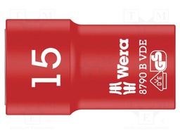 Key; hex socket,socket spanner; HEX 15mm; 3/8"; 46mm; insulated