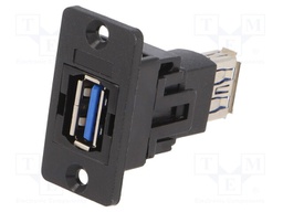 Adapter; USB A socket,both sides; SLIMS; USB 3.0; plastic; 29mm