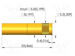 Test probe socket; gold-plated; Flange height: 0.4mm