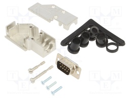 D-Sub; PIN: 9; plug; male; angled 90°; soldered; for cable; black