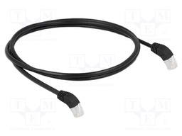 Patch cord; S/FTP; Cat: 6a; RJ45 down angled plug,both sides; 1m