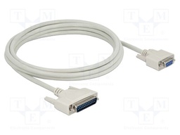 Cable; D-Sub 25pin plug,D-Sub 9pin socket; Len: 3m; beige